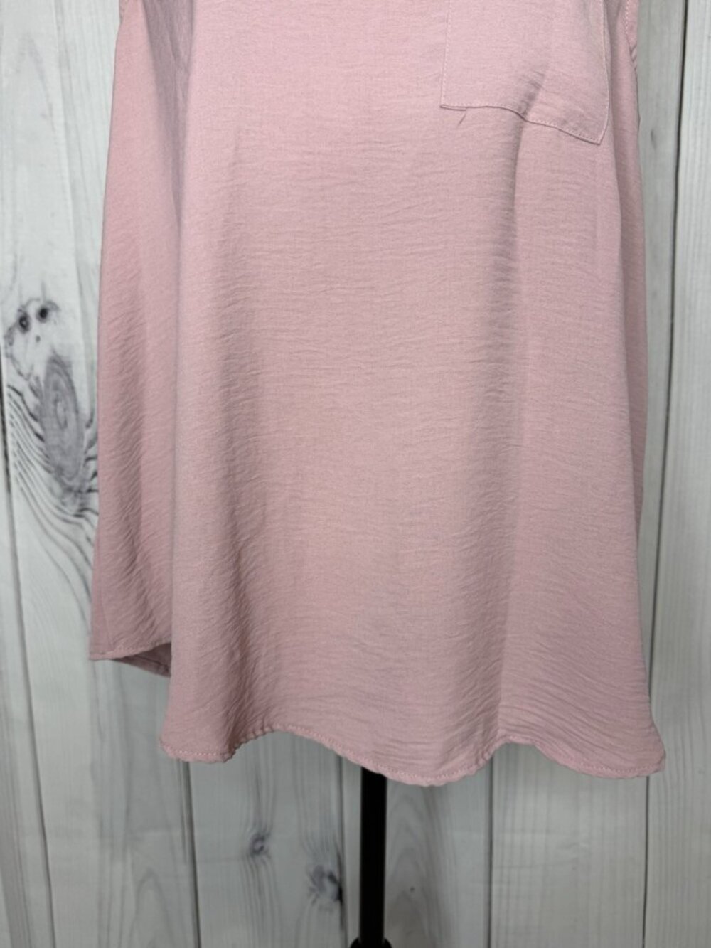 Cotton Bleu Pale Mauve Scoop Neck Tank Top Sleeveless Sz L Pocket - Picture 3 of 13